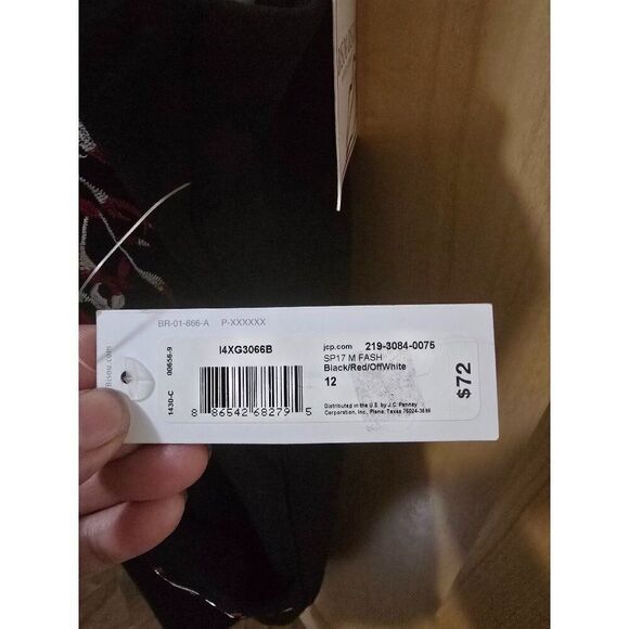 Bisou Bisou Womens Black Dress W Red Floral Embroidery & Slim Straps elegant - Picture 7 of 11